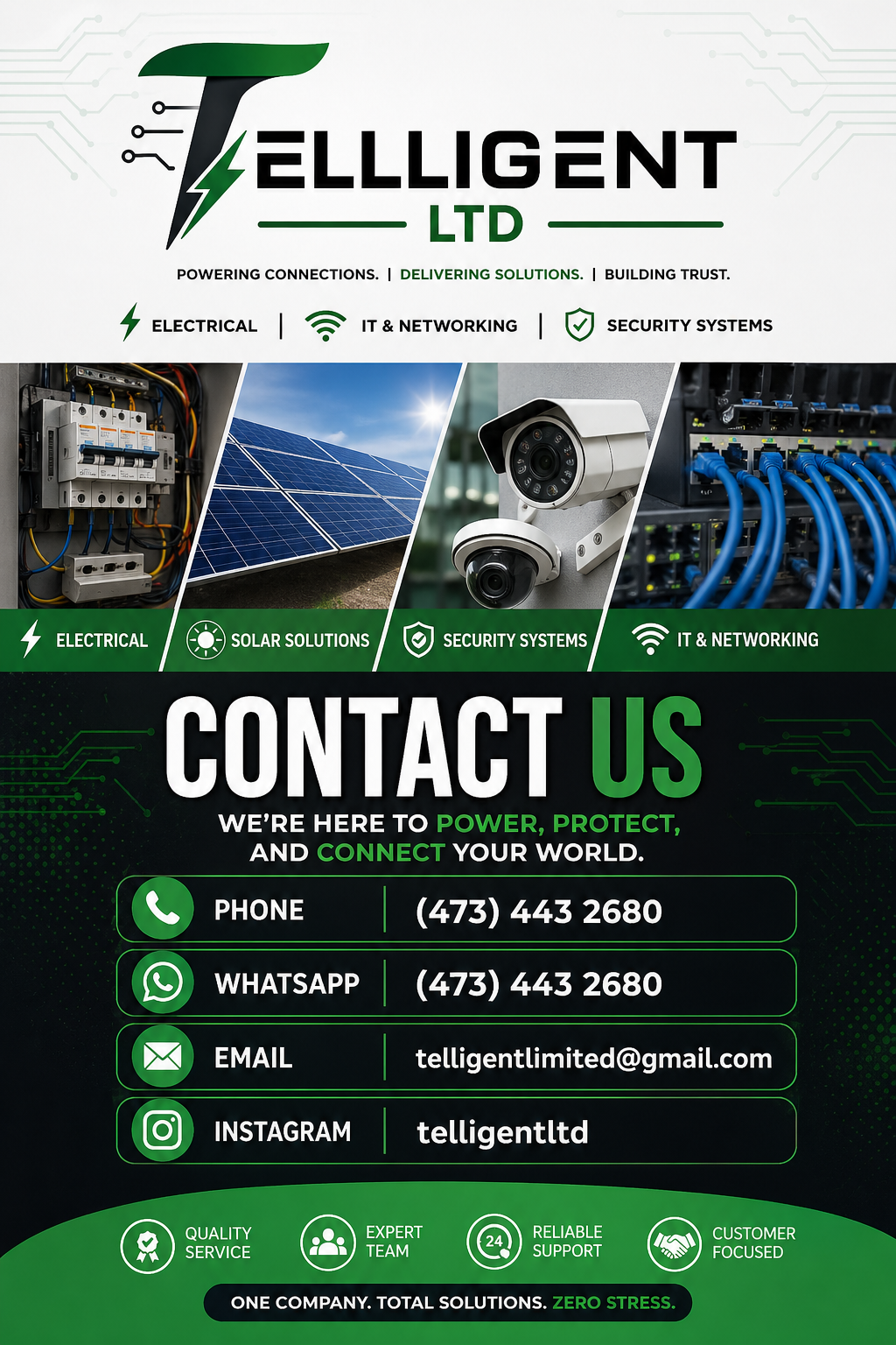 Powering ⚡ | Protecting 🔒 | Connecting 🌐 Telligent LTD enhances your tech experience with smart reliable electrical and IT solutions for every need.